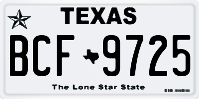 TX license plate BCF9725