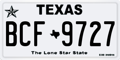 TX license plate BCF9727