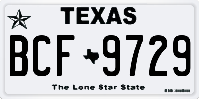 TX license plate BCF9729