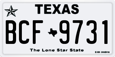 TX license plate BCF9731