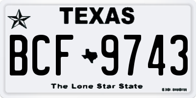 TX license plate BCF9743