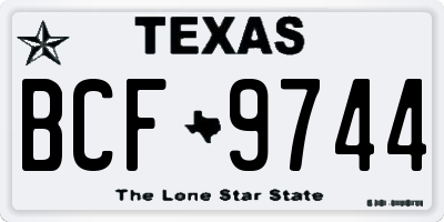 TX license plate BCF9744