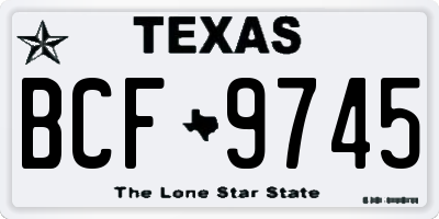 TX license plate BCF9745