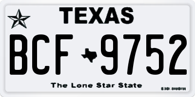 TX license plate BCF9752
