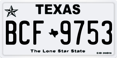 TX license plate BCF9753