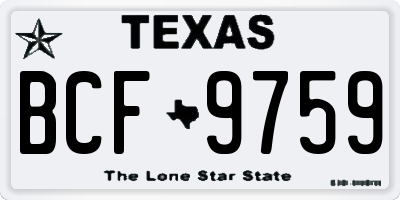 TX license plate BCF9759
