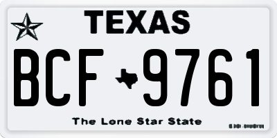 TX license plate BCF9761