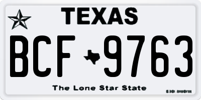 TX license plate BCF9763
