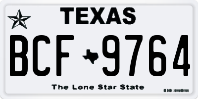 TX license plate BCF9764