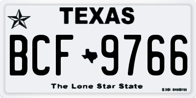 TX license plate BCF9766