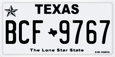 TX license plate BCF9767
