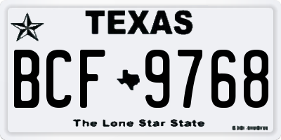 TX license plate BCF9768