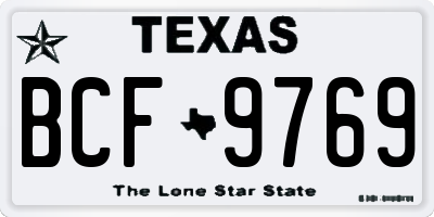 TX license plate BCF9769