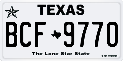 TX license plate BCF9770