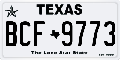 TX license plate BCF9773