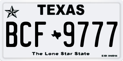 TX license plate BCF9777