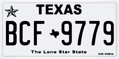 TX license plate BCF9779