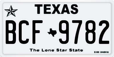 TX license plate BCF9782