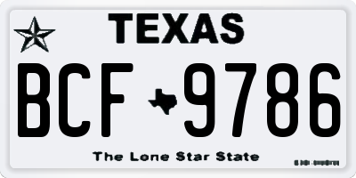 TX license plate BCF9786