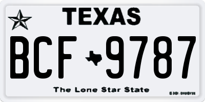 TX license plate BCF9787