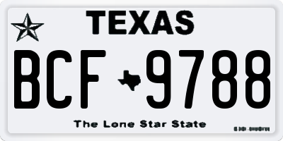 TX license plate BCF9788
