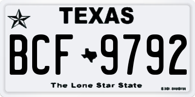 TX license plate BCF9792
