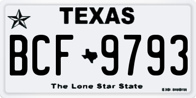 TX license plate BCF9793