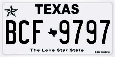 TX license plate BCF9797