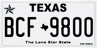 TX license plate BCF9800