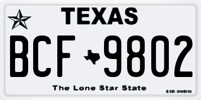TX license plate BCF9802