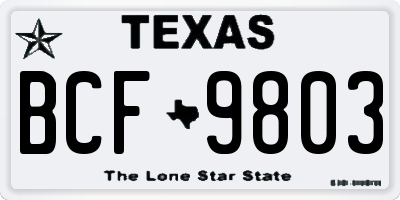 TX license plate BCF9803