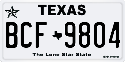 TX license plate BCF9804