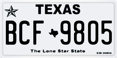 TX license plate BCF9805