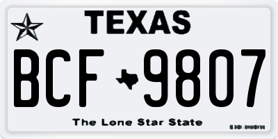 TX license plate BCF9807