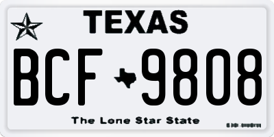 TX license plate BCF9808