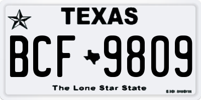 TX license plate BCF9809