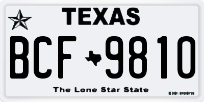 TX license plate BCF9810