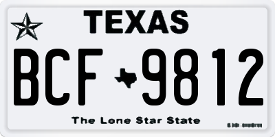 TX license plate BCF9812