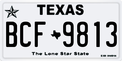 TX license plate BCF9813