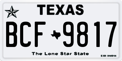 TX license plate BCF9817