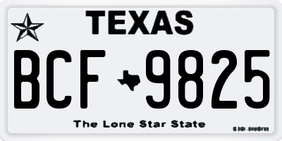 TX license plate BCF9825