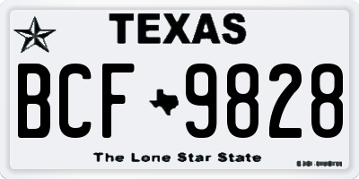 TX license plate BCF9828