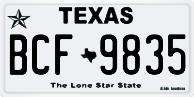 TX license plate BCF9835
