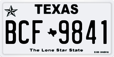 TX license plate BCF9841