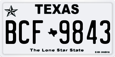 TX license plate BCF9843