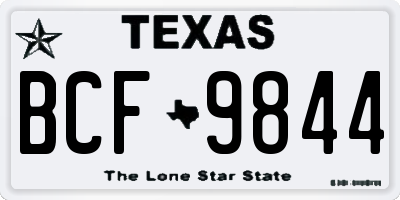 TX license plate BCF9844