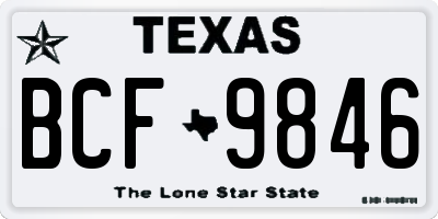 TX license plate BCF9846