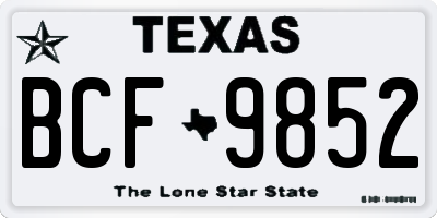TX license plate BCF9852