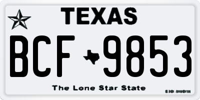 TX license plate BCF9853