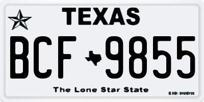 TX license plate BCF9855